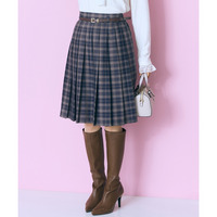 ベルト付プリーツショート丈スカート　大きいサイズ　marun