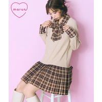 シャツドッキングワンピース（リボンタイ２本付）　大きいサイズ　marun
