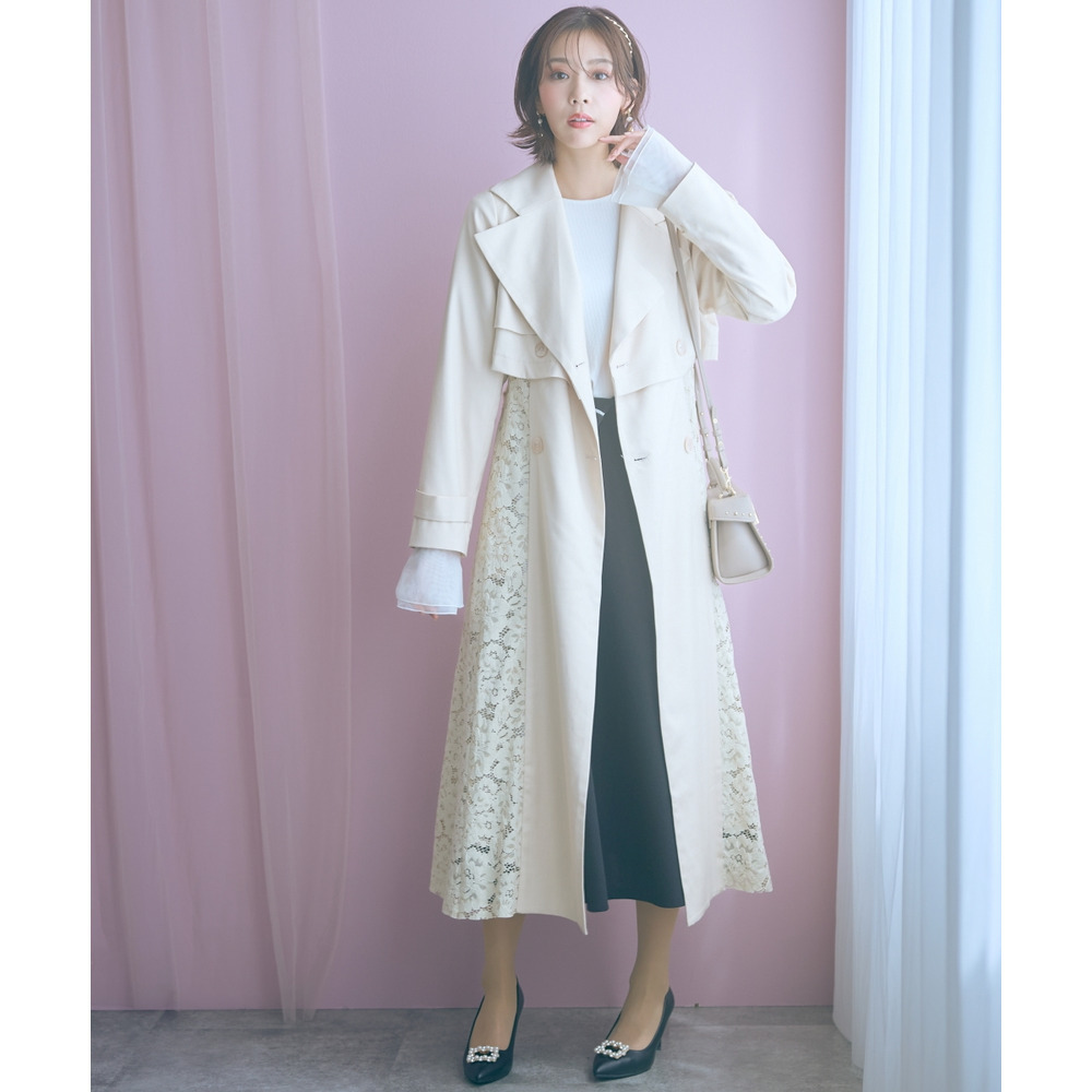 袖口オーガンジー使いデザイントップス 大きいサイズ marun29