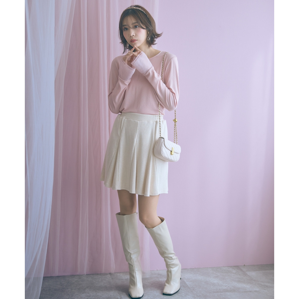 袖口オーガンジー使いデザイントップス 大きいサイズ marun4