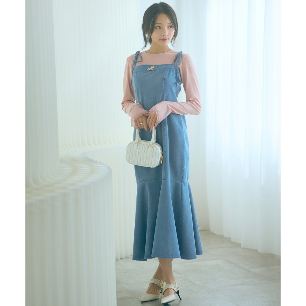 袖口オーガンジー使いデザイントップス 大きいサイズ marun6