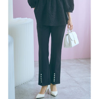 裾スリットストレートパンツ 大きいサイズ marun