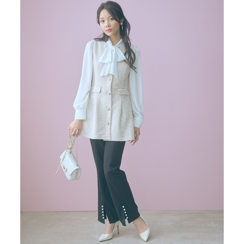 ツイード調ジレチュニック 大きいサイズ marun11