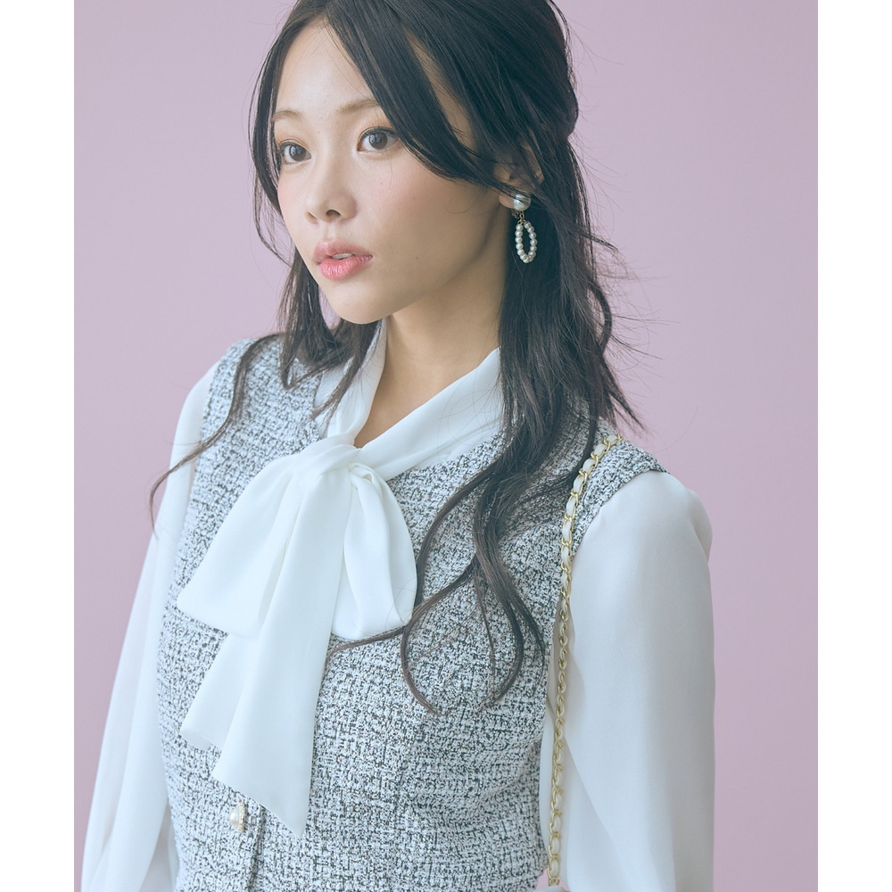 ツイード調ジレチュニック 大きいサイズ marun21