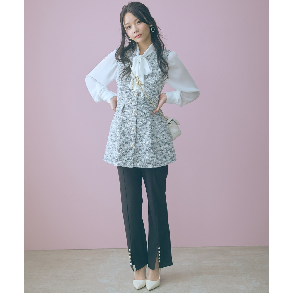 ツイード調ジレチュニック 大きいサイズ marun22