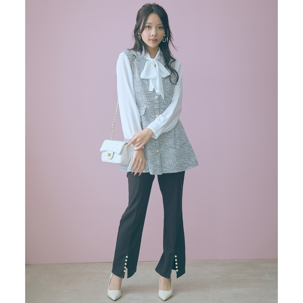 ツイード調ジレチュニック 大きいサイズ marun23