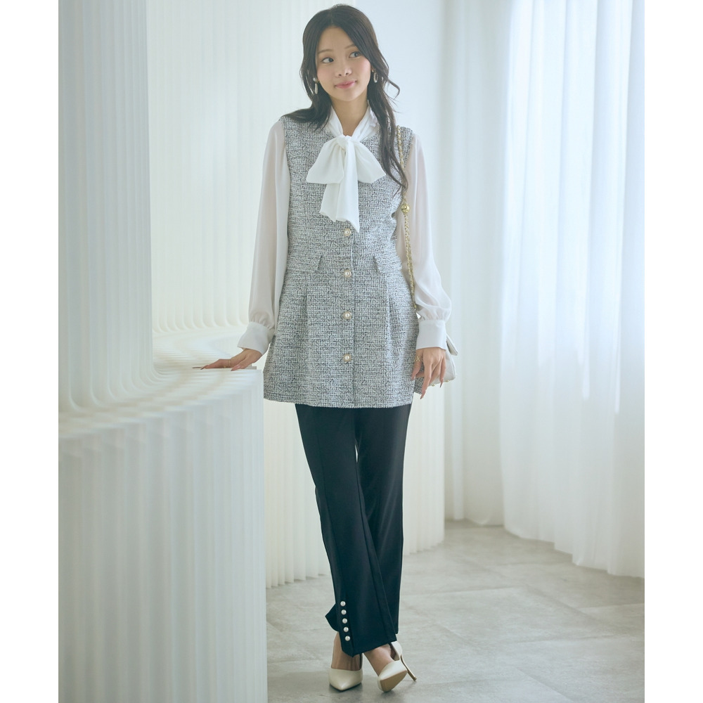 ツイード調ジレチュニック 大きいサイズ marun24