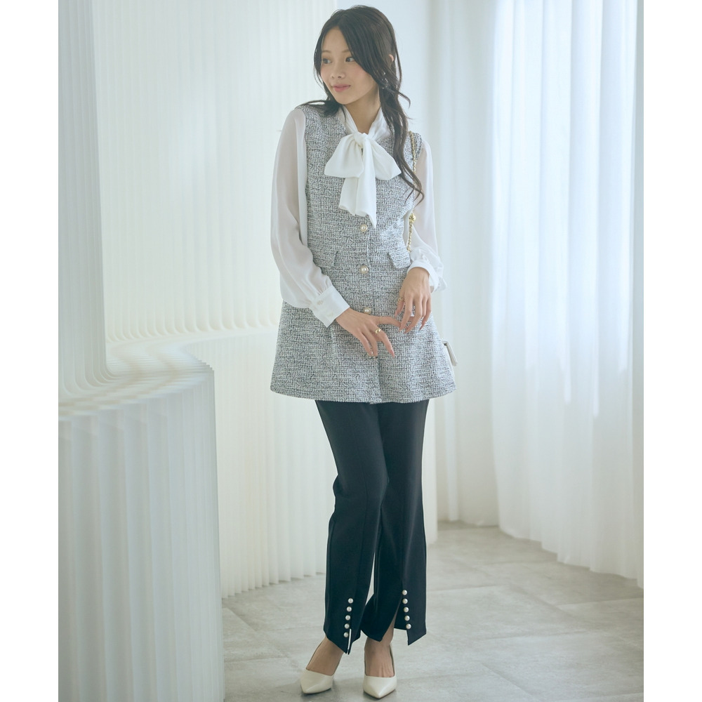 ツイード調ジレチュニック 大きいサイズ marun25