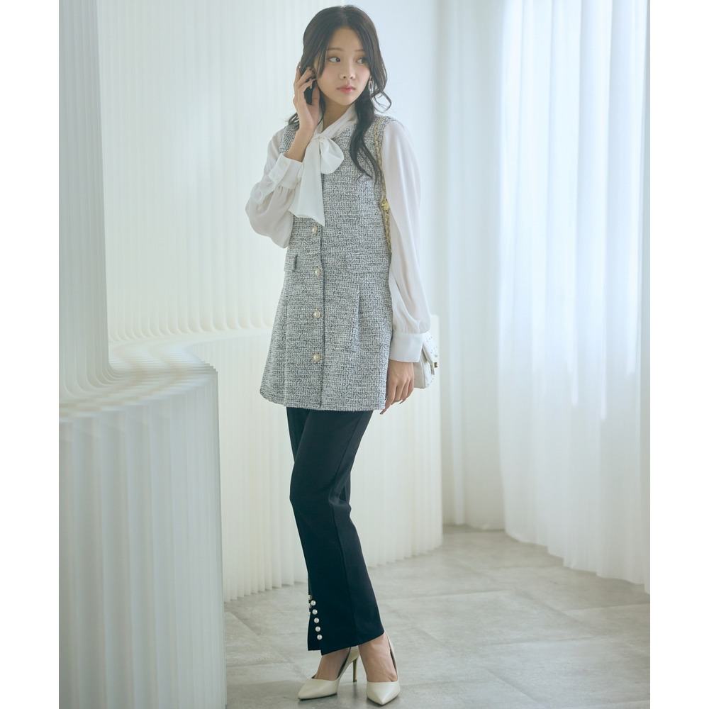 ツイード調ジレチュニック 大きいサイズ marun26