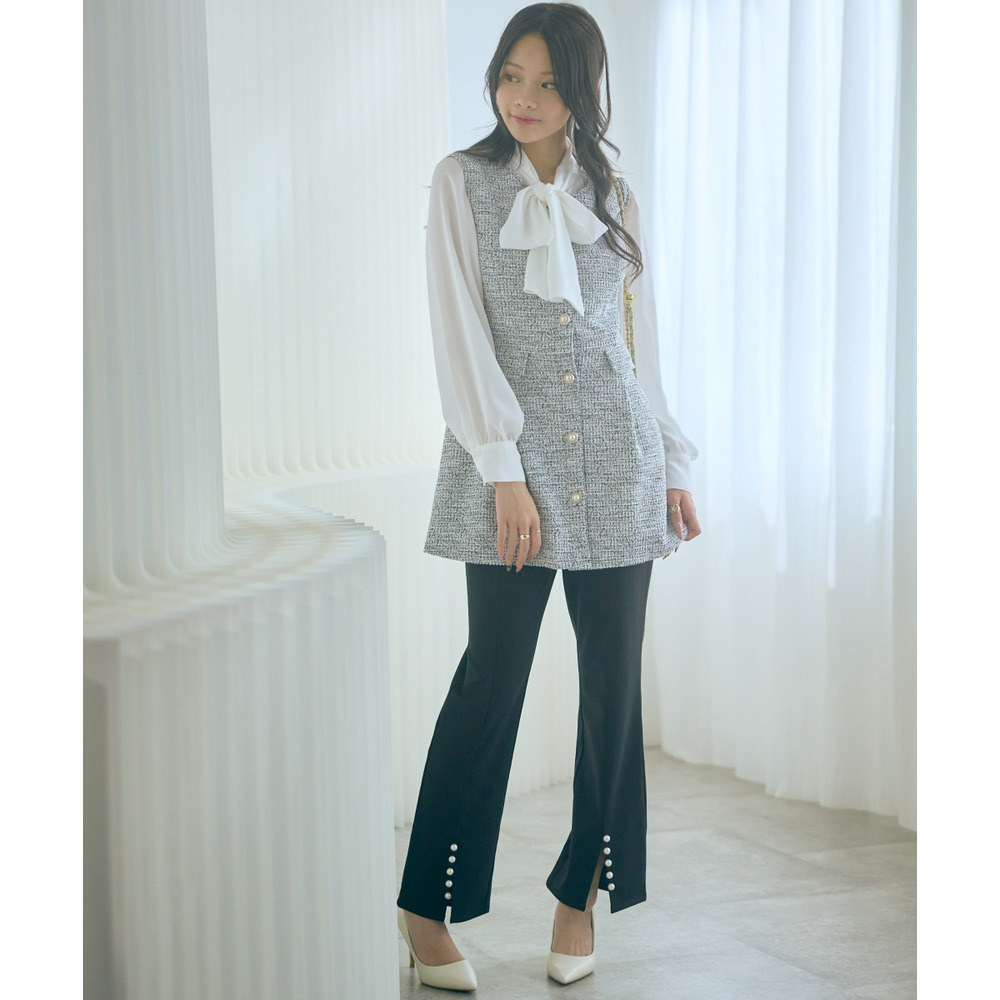 ツイード調ジレチュニック 大きいサイズ marun27