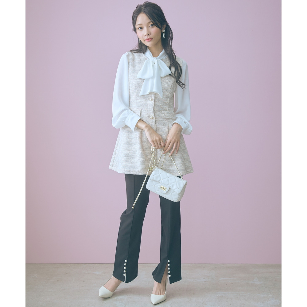 ツイード調ジレチュニック 大きいサイズ marun28