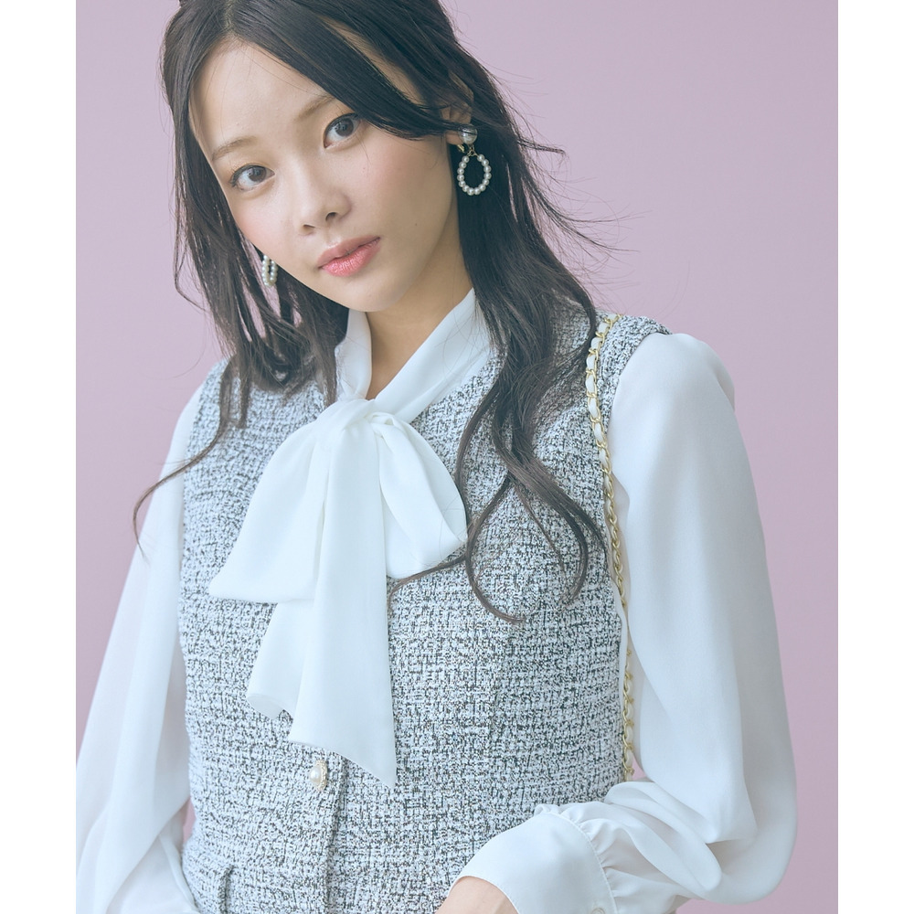 ツイード調ジレチュニック 大きいサイズ marun4