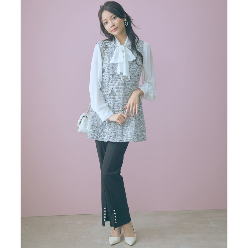 ツイード調ジレチュニック 大きいサイズ marun5