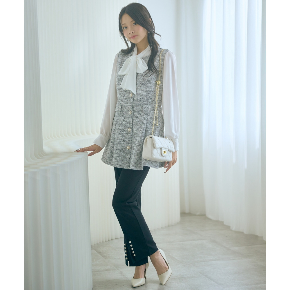 ツイード調ジレチュニック 大きいサイズ marun6