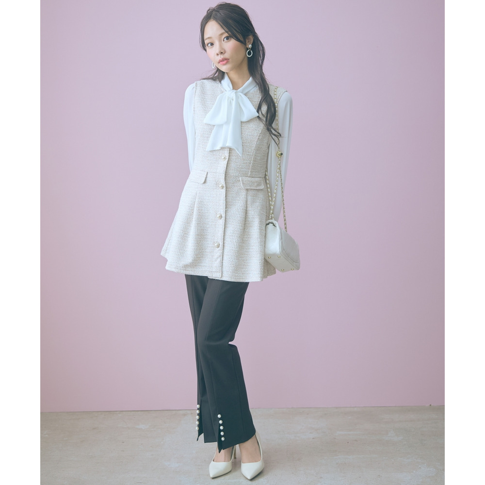 ツイード調ジレチュニック 大きいサイズ marun7