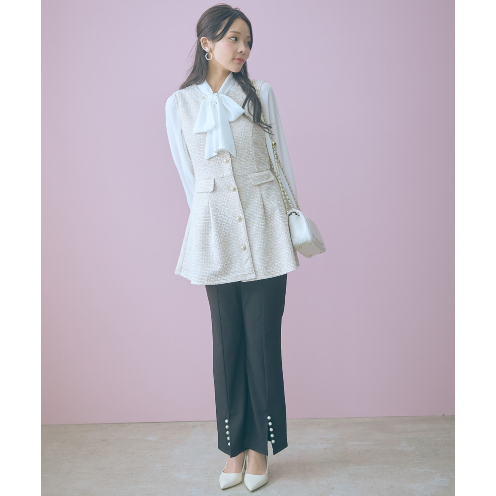 ツイード調ジレチュニック 大きいサイズ marun8