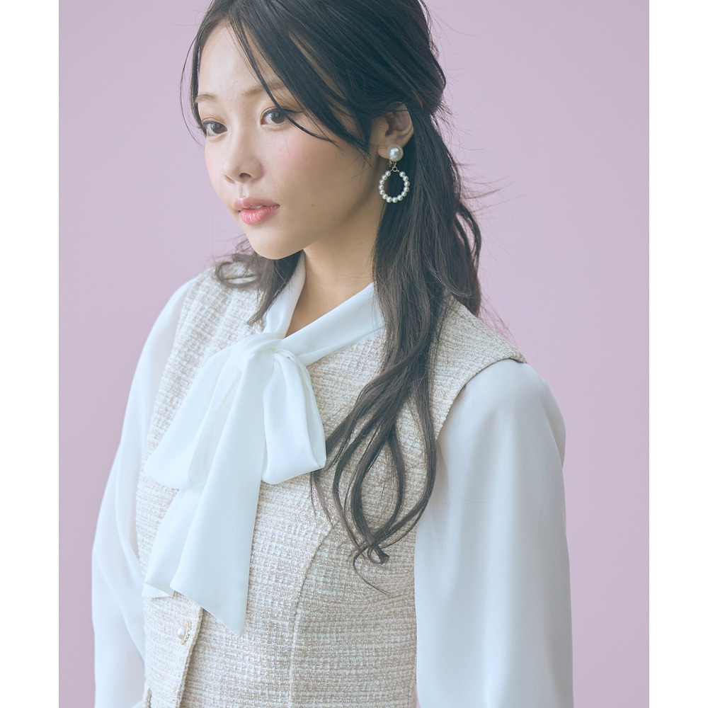 ツイード調ジレチュニック 大きいサイズ marun9