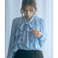 シフォンジョーゼットフリルブラウス 大きいサイズ marun