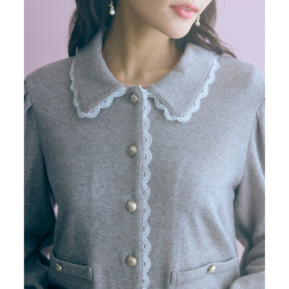 金ボタンショート丈カーディガン 大きいサイズ marun12