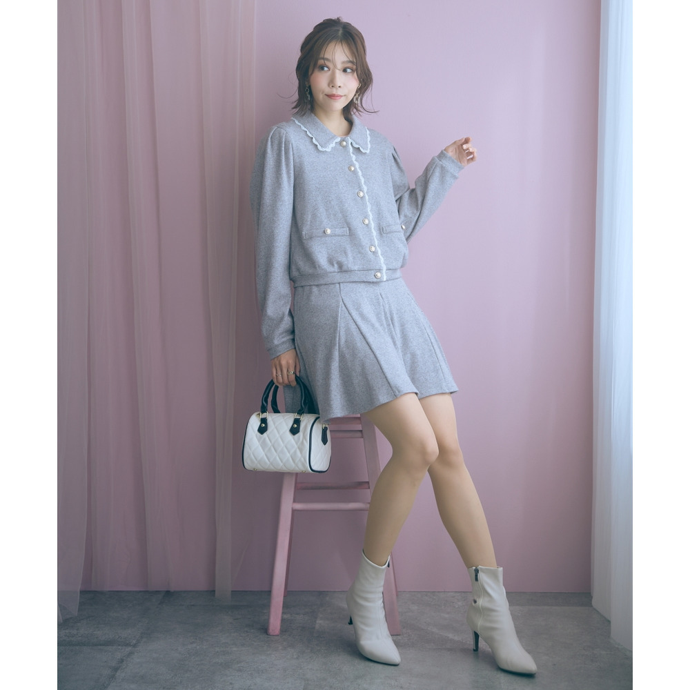 金ボタンショート丈カーディガン 大きいサイズ marun2