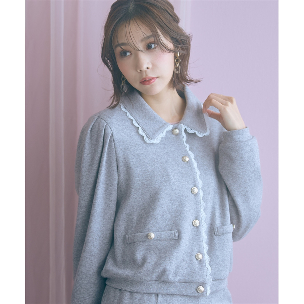 金ボタンショート丈カーディガン 大きいサイズ marun3