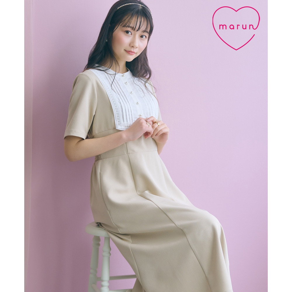 ヨークレース切替ワンピース 大きいサイズ　 marun