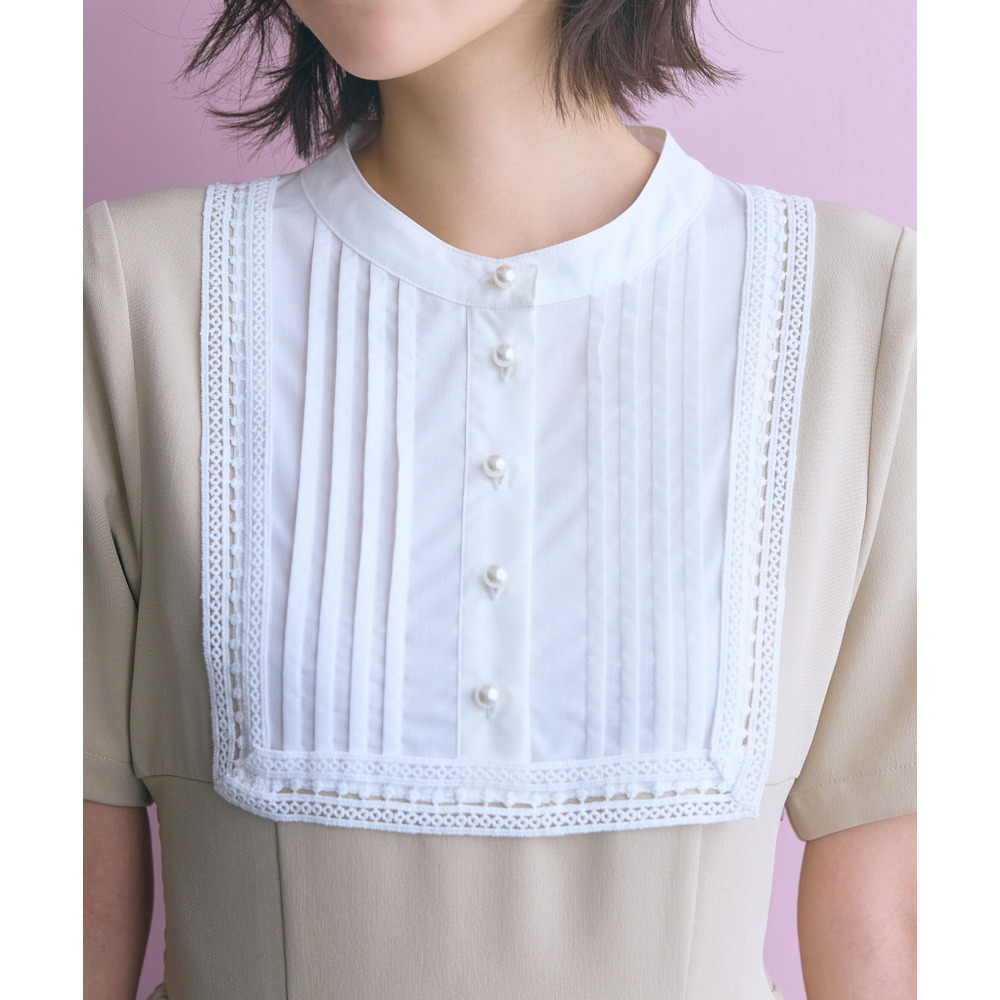 ヨークレース切替ワンピース 大きいサイズ marun10