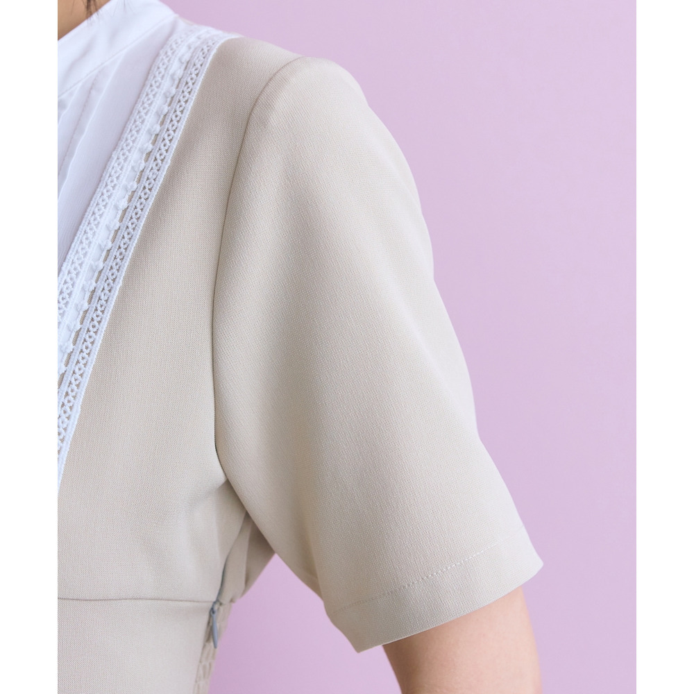 ヨークレース切替ワンピース 大きいサイズ marun11