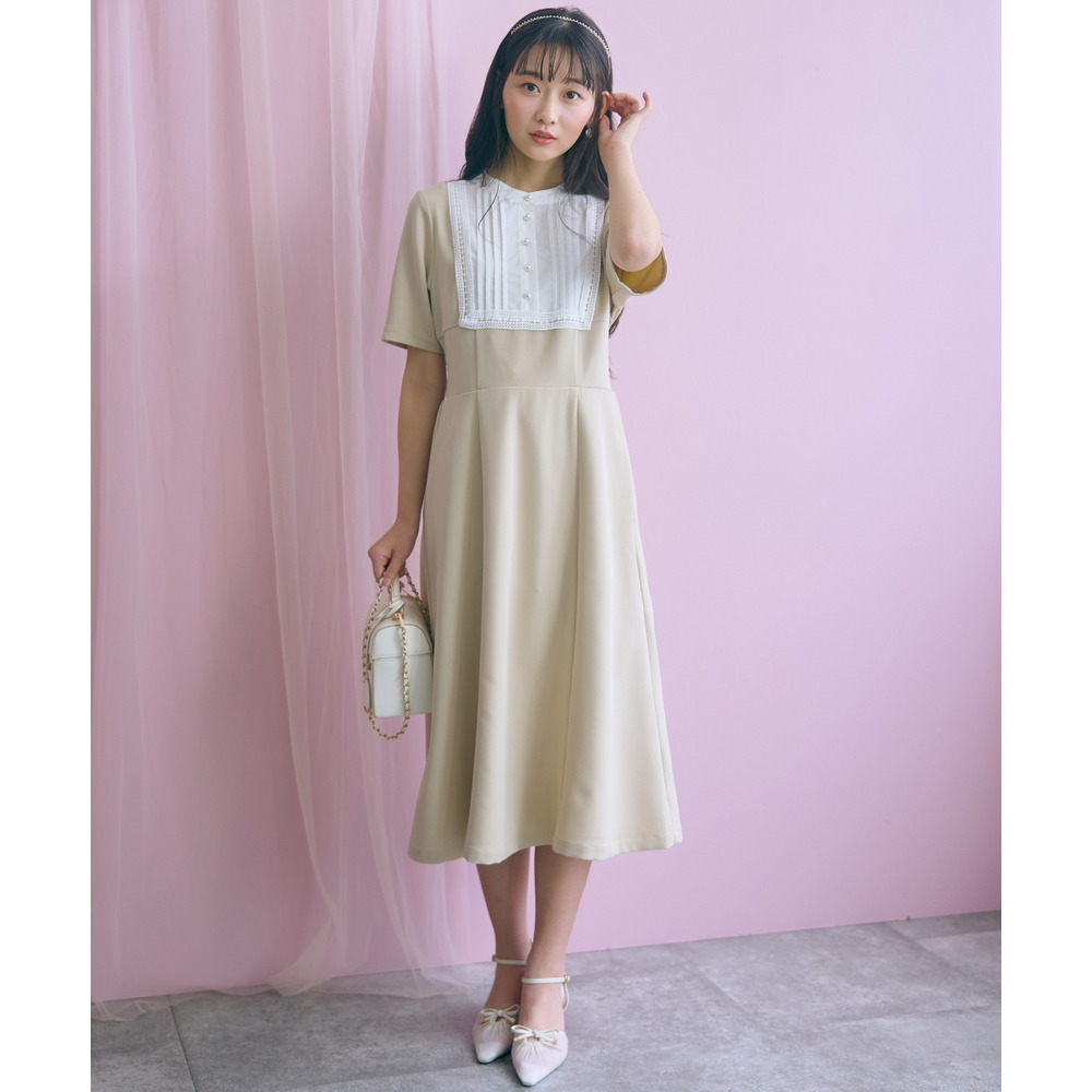 ヨークレース切替ワンピース 大きいサイズ marun2