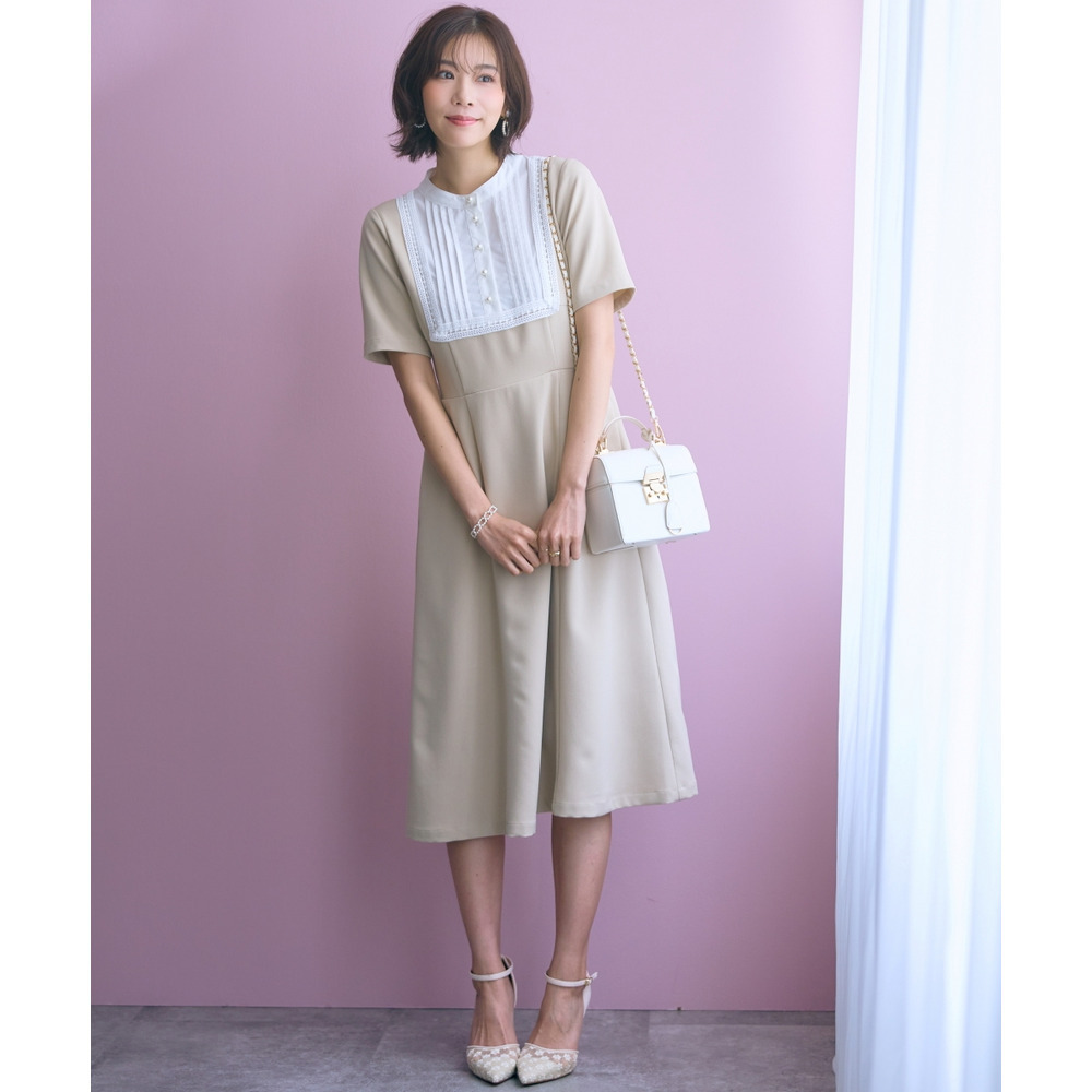 ヨークレース切替ワンピース 大きいサイズ marun24