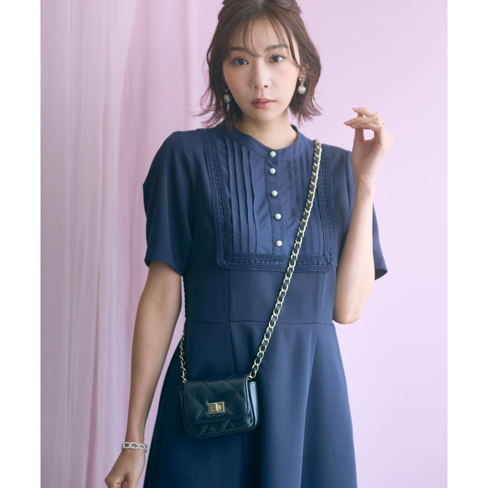 ヨークレース切替ワンピース 大きいサイズ marun27