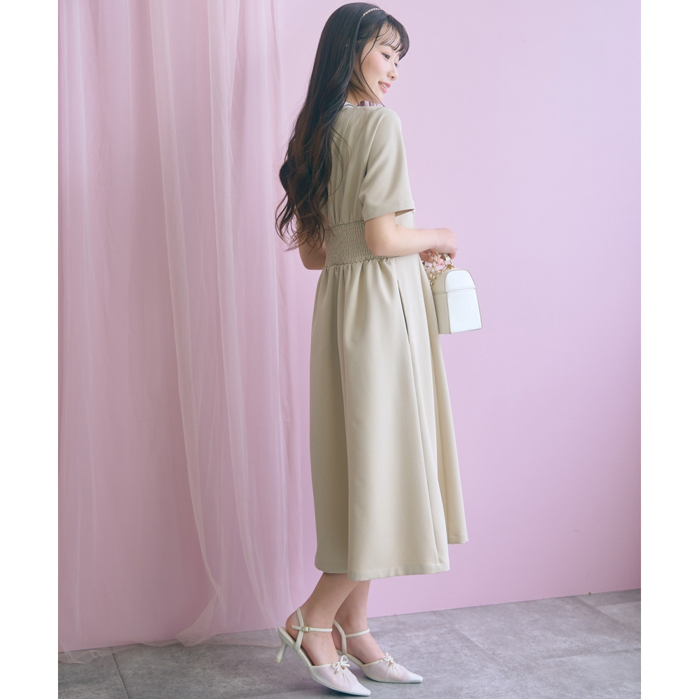 ヨークレース切替ワンピース 大きいサイズ marun3