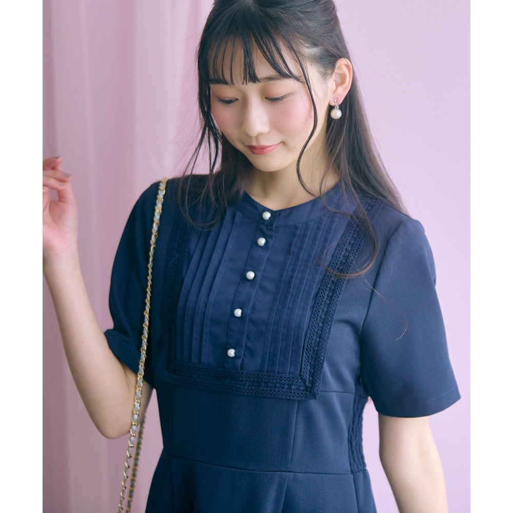 ヨークレース切替ワンピース 大きいサイズ marun7