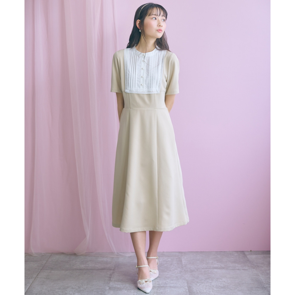 ヨークレース切替ワンピース 大きいサイズ marun1