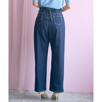 バック編み上げデニムパンツ 大きいサイズ　 marun