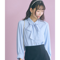 配色リボン使いブラウス 大きいサイズ　 marun