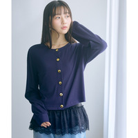 ノーカラーゴールドボタンカーディガン 大きいサイズ　 marun