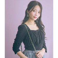 ギャザーデザインカットソートップス　大きいサイズ　marun