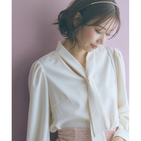 カットジョーゼットボウタイブラウス　大きいサイズ　marun