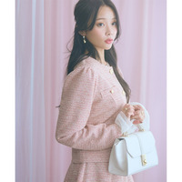 ツイード調ノーカラージャケット　大きいサイズ　marun