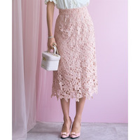 カットワークレースタイトスカート　大きいサイズ　 marun