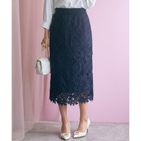 カットワークレースタイトスカート　大きいサイズ　 marun
