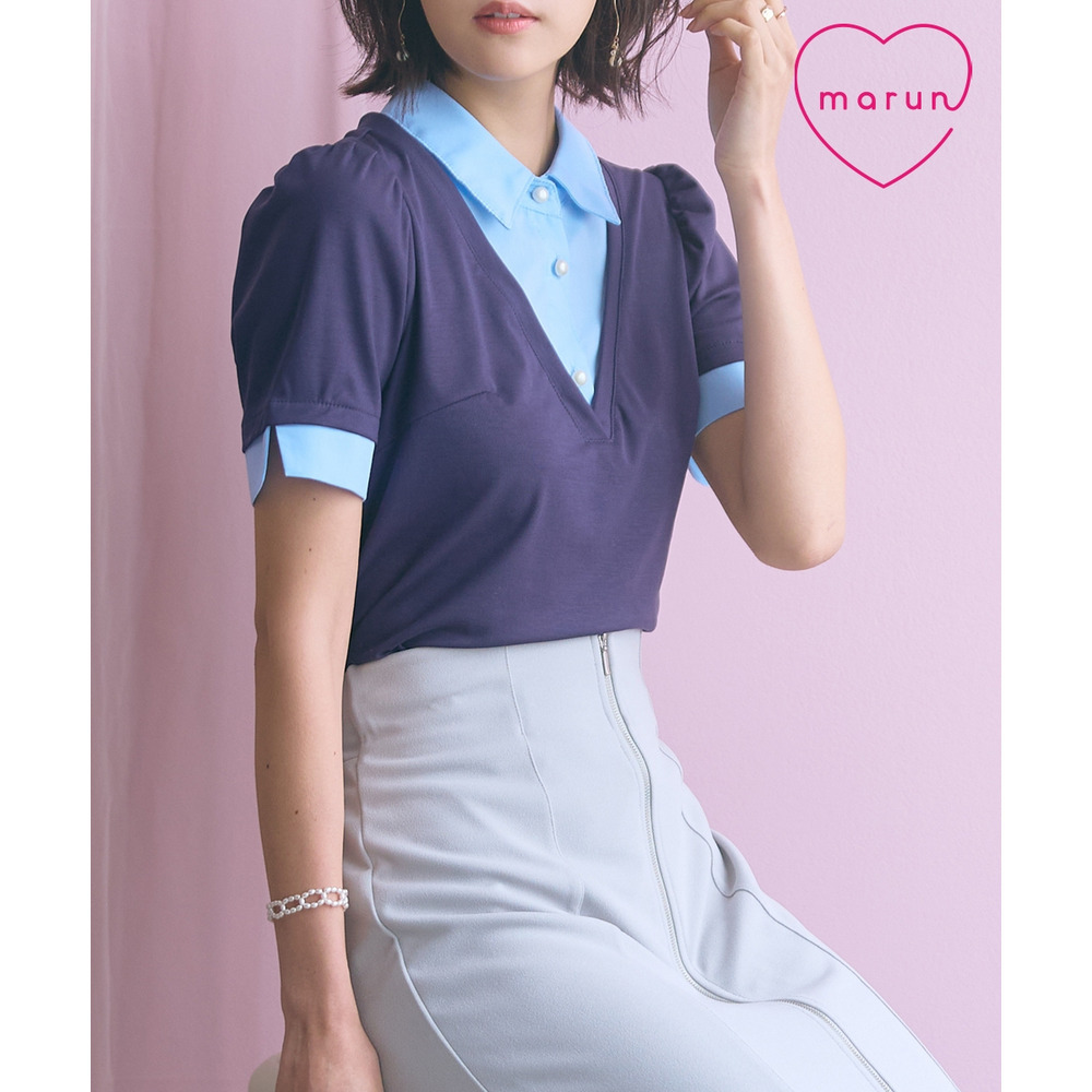 シャツドッキングカットソー 大きいサイズ　 marun