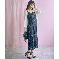 フラワープリントドロストキャミワンピース 大きいサイズ　 marun