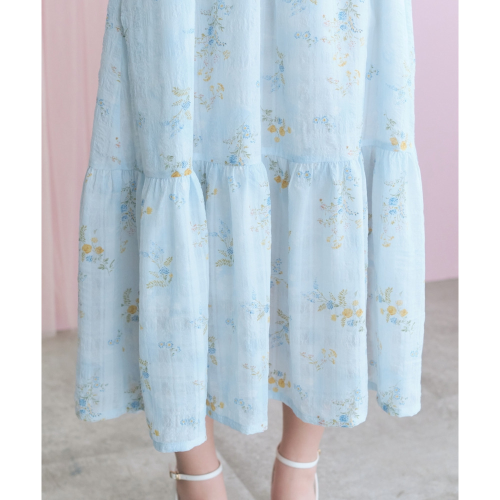 ボレロ風フラワープリントワンピース 大きいサイズ marun17