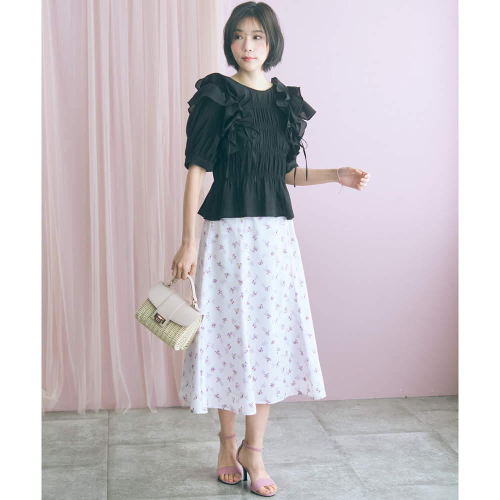 ギャザーフリルトップス 大きいサイズ marun10