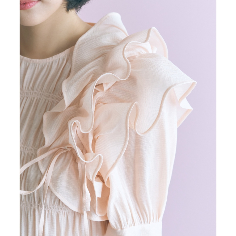 ギャザーフリルトップス 大きいサイズ marun13