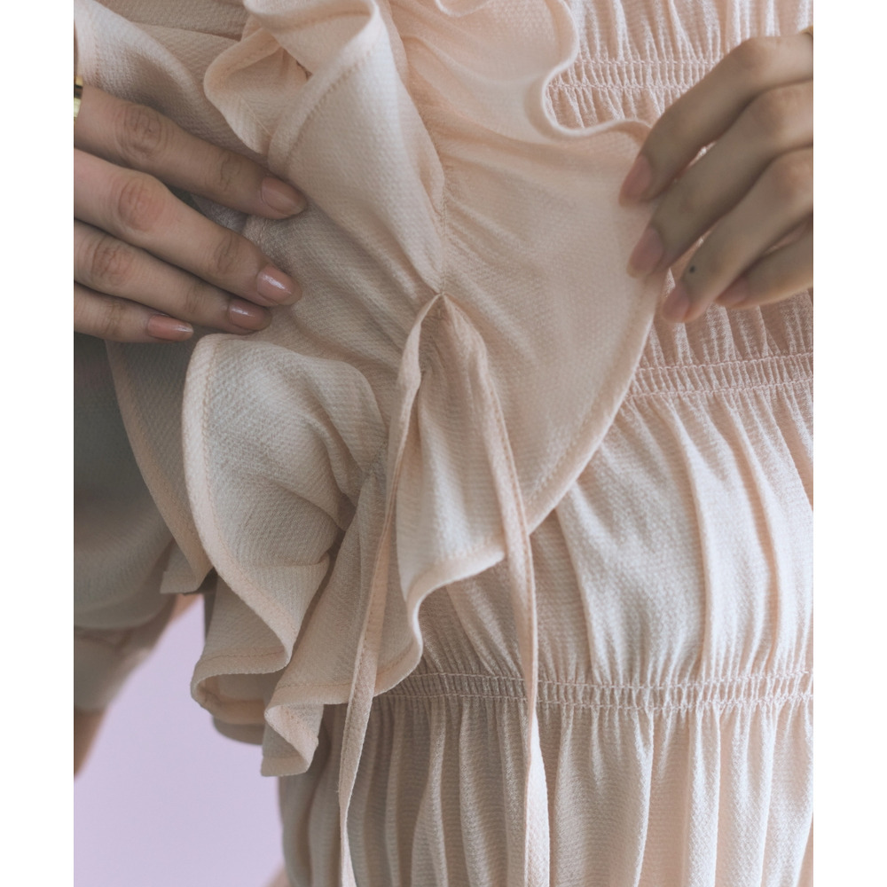 ギャザーフリルトップス 大きいサイズ marun15