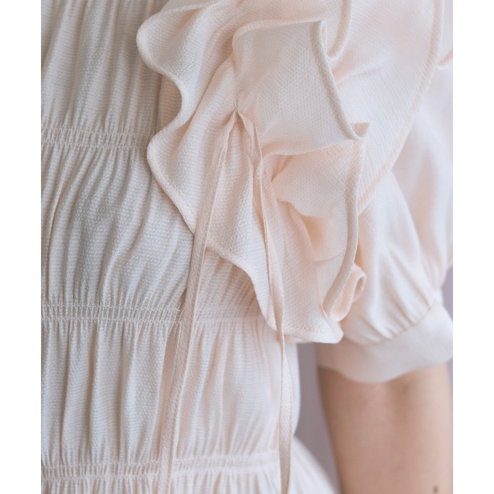 ギャザーフリルトップス 大きいサイズ marun16