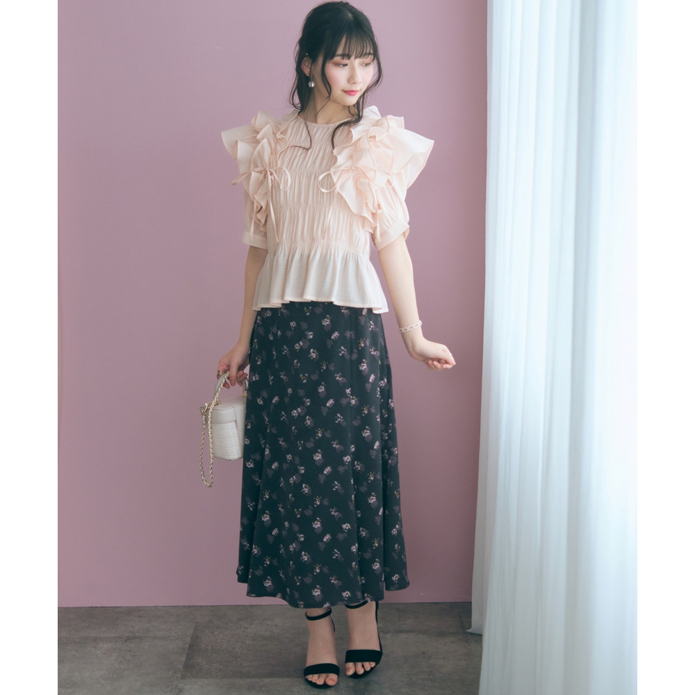 ギャザーフリルトップス 大きいサイズ marun2